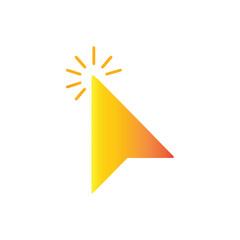 Wall Mural - Vibrant Click Icon with Focus and Yellow Gradient for User Interface Design and Website Navigation Enhancement