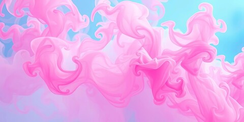 Wall Mural - Abstract swirling neon pink & blue smoke clouds, ethereal fantasy backdrop, atmosphere, glow