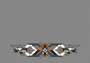 Abstract geometric pattern with lines and shapes on a gray background design art