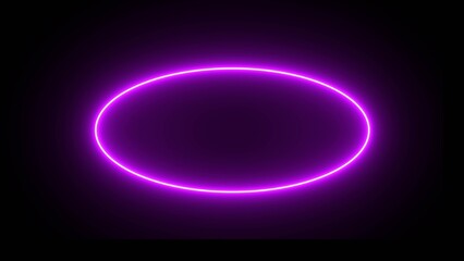 Wall Mural - Glowing neon line circle shape, double color neon illustration line. Neon light circle frame icon.