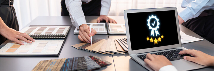 Wall Mural - online product certification, marking a key achievement. demonstrates commitment to quality and trus