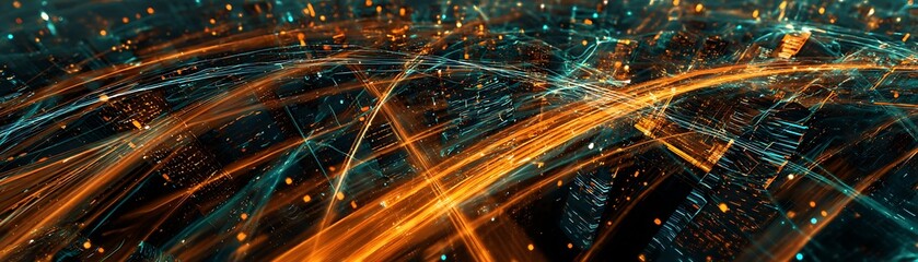 Wall Mural - Abstract digital network design.