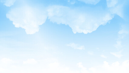 Wall Mural - sky blue or azure sky and clouds is bright white background. everything lies above surface atmospher
