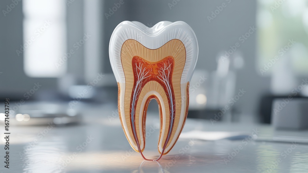 Tooth Reference Image Detailed Cross Section of a Human Tooth Model for Dental Education and ...
