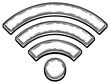 © Олександр Романюк - Wireless internet signal icon black and white hand drawn illustration
