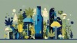 © Anton - Non-alcoholic beverages made from functional mushrooms and cannabis, illustration