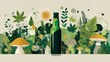 © Anton - Non-alcoholic beverages made from functional mushrooms and cannabis, illustration