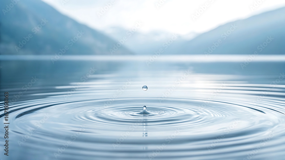 Ripple Effect The Serene Beauty of Water Droplets Creating Ripples on a ...