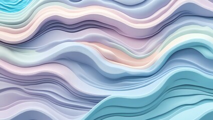 Wall Mural - abstract pastel waves: a serene digital art piece