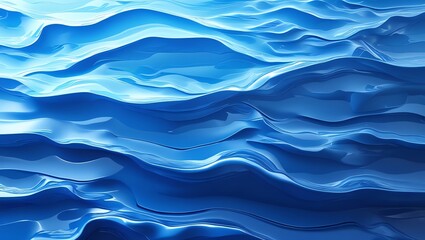 Wall Mural - abstract blue waves: a serene digital artwork