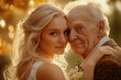 © ajr_images - A woman in her 20s with a man in his 90s during the wedding day