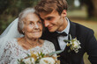 © ajr_images - A man in his 20s with a woman in her 80s during the wedding day