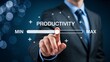 © DrexDesign - Businessman maximizing productivity with modern interface on blurred background