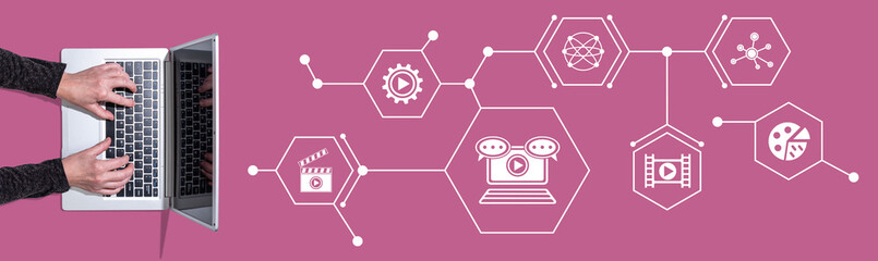 Wall Mural - Concept of video marketing