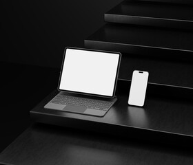 Wall Mural - Responsive Web Design and website Mockup, Devices Mock up, Smartphone desktop tablet laptop template Mockup
