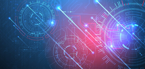 Wall Mural - abstract background. scientific and technological concept with the use of technical elements formed 