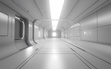Wall Mural - futuristic corridor of a spaceship