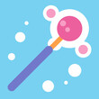 © DesignPlace - Kids Icon of Bubble Wand with Bubbles