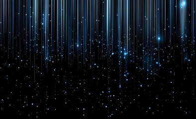 Wall Mural - abstract digital rain of light