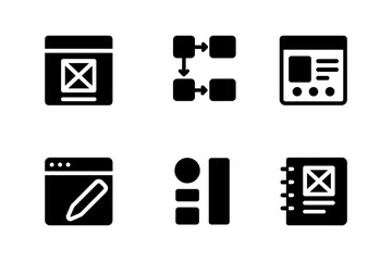 Set of web design icons for user interface and wireframing concepts