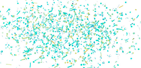 High-resolution image of teal and gold confetti exploding on white background. Perfect for party invitations, celebrations, and festive designs