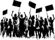 © Artem - Grunge black and white street protest silhouette stencil for urban art and design projects