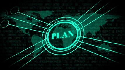 Global Digital Network Plan with Binary Code and World Map image photo