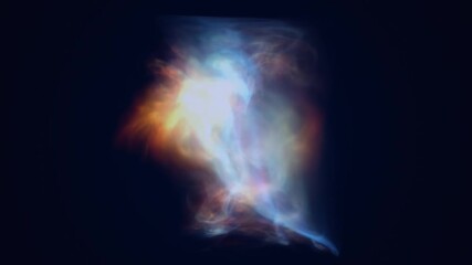 Poster - abstract glowing energy mass in deep space, resembling a nebula or a burst of galactic light