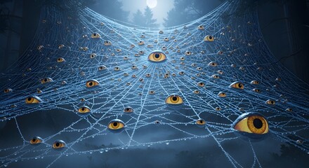 Abstract Cobweb Texture Resembling Network Design