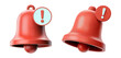 © CreativeGenius - Urgent notification bell icon alerts users to important updates and alerts with an exclamation mark isolated on png transparent background