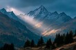 © subir - Epic mountain landscape with sunlight rays high resolution picture