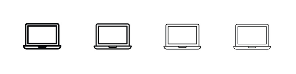 Laptop icons. line strokes simple icons