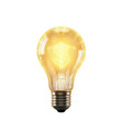 © Creative experience  - Glowing incandescent light bulb isolated on transparent background