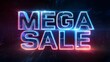 © Warakorn - Digital marketing banner with futuristic glowing typography about mega sale