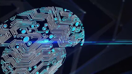 AI chatbot hologram interface displayed on black background representing productivity, AI bot evolution, and futuristic technological progress and innovation as CGI 3D render