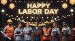© Taufid Hidayat - happy labor day celebration diverse essential workers