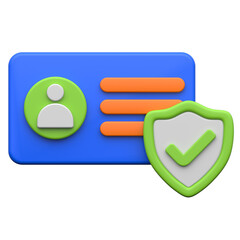 Wall Mural - Id Protection 3D icon on transparent background