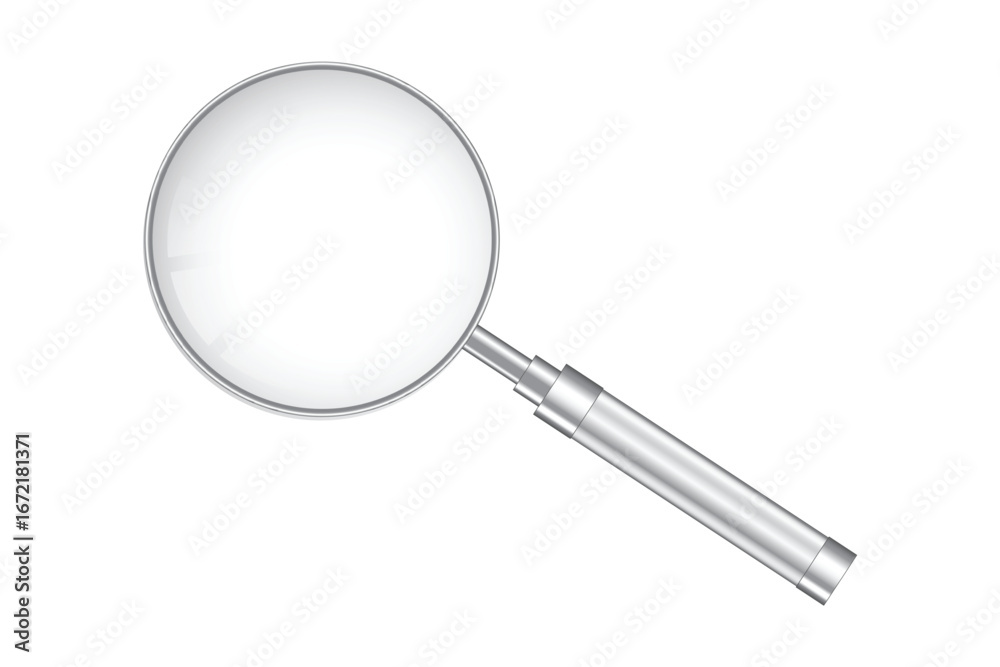 Realistic transparent magnifying glass isolated background lens search ...