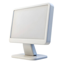 Wall Mural - 3d icon of white digital display screen on a stand isolated on transparent background