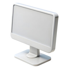 Wall Mural - 3d icon of white digital display screen on a stand isolated on transparent background