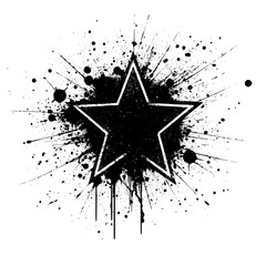 Wall Mural - a striking ink-splattered starburst design, a bold statement against the backdrop of creativity and 