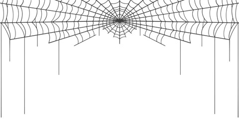 Wall Mural - Spider web, cob web Halloween frame, dividers. vector eps