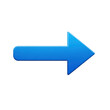 © creative png  - Bright blue right arrow isolated on transparent background