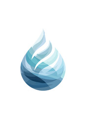 Wall Mural - Abstract blue water droplet design
