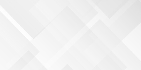 Wall Mural - abstract white and gray overlap triangle geometric technology design. minimal rectangle randomly arr