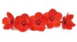 © Jones - Vibrant red flowers blossom brightly against pure white background. AI Generated