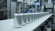 © vstudio - Sleek aluminum cans move along a modern production line showcasing efficient manufacturing and beverage industry automation