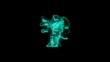 © M.S - Futuristic neon illustration of an artificial intelligence brain symbol on black background