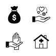 © Tibre - Charity icons represent love, support, healthcare, money