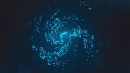 Wall Mural - bright blue particles swirling and rotating create a stunning spiral galaxy within the vastness of d